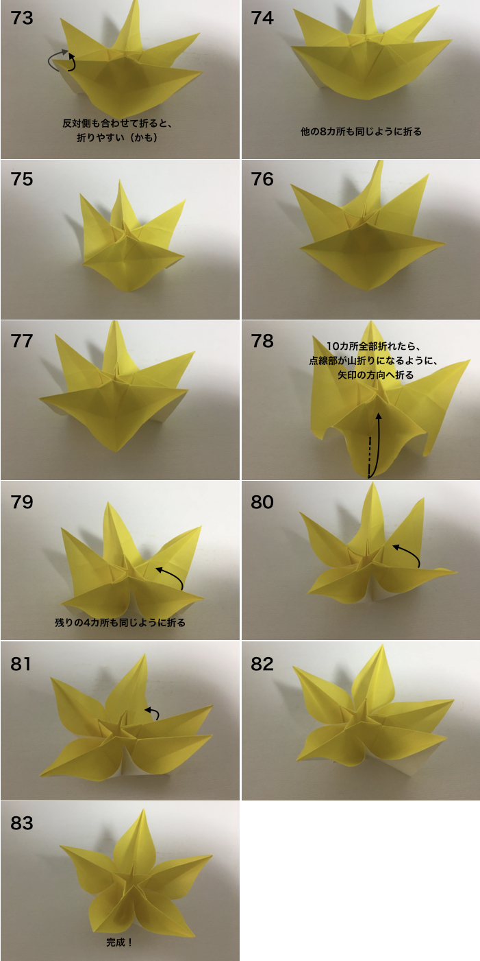 スターフルーツの折り方7